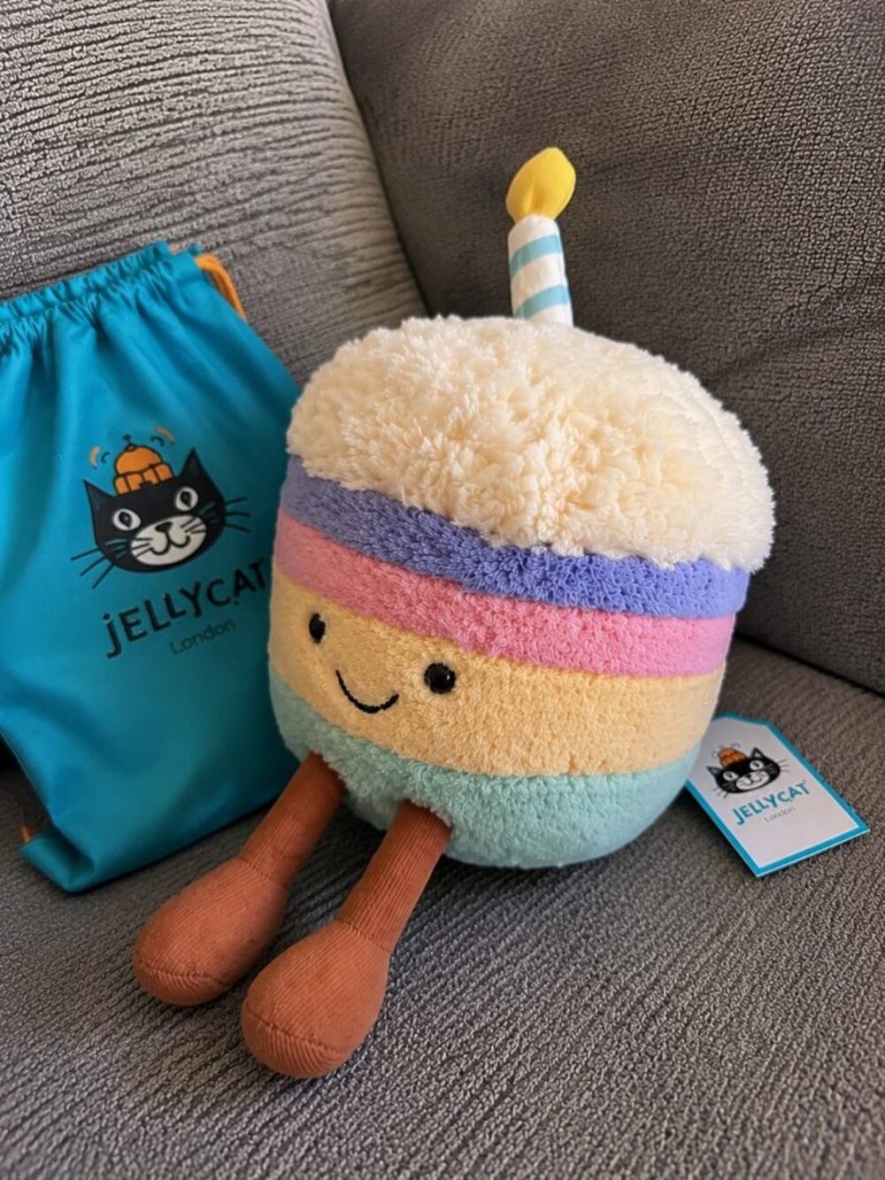 Jellycat Amuseables Rainbow Birthday Cake Plush Stuffed Toy Food Gift NEW NWT - Picture 6 of 6